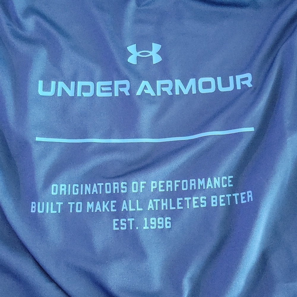 Under Armour Shirt XL Blue Performance Athletic Loose Fit Workout Tee - Picture 4 of 4